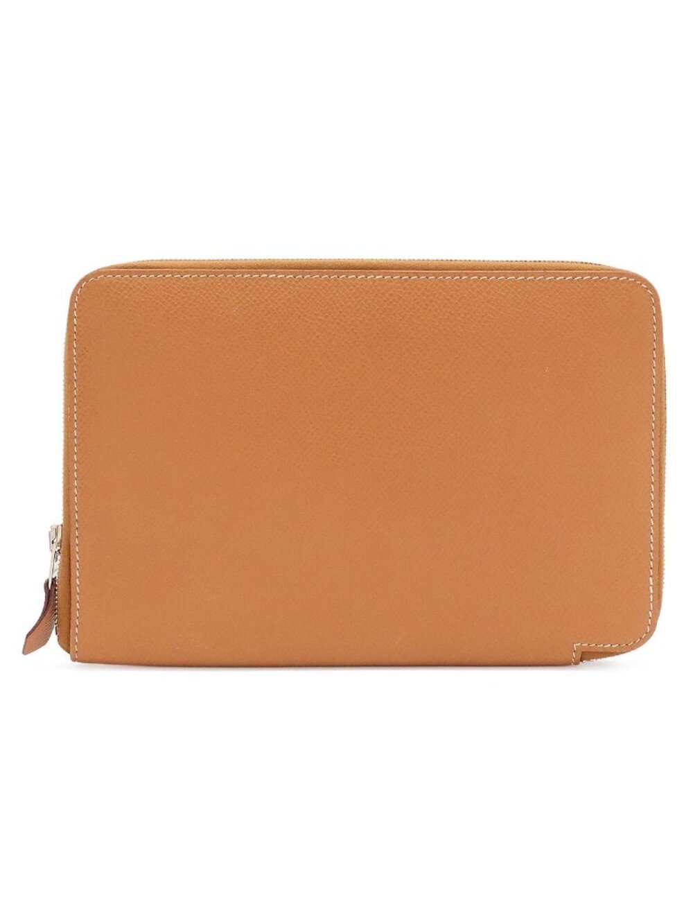 Hermes Azap Combine Zip Around Wallet Veau Epsom Light Camel Silver